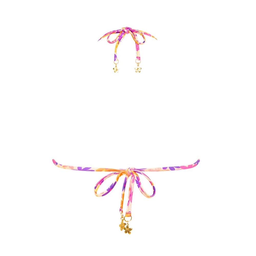 Kulani Kinis Classic Tie Halter Bikini Top - Daisy Dreamer - Picture 2 of 8